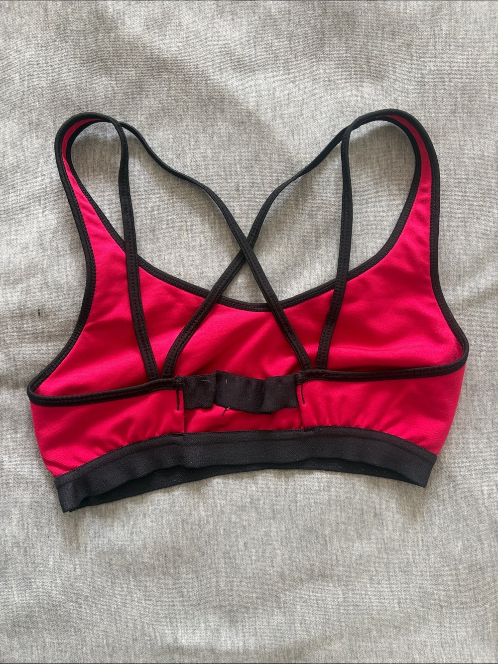 ASICS Hot Pink & Black Strappy Sports Bra - Picture 2 of 2